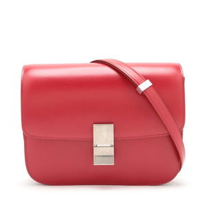 Celine Classic Box Leather Shoulder Bag Red